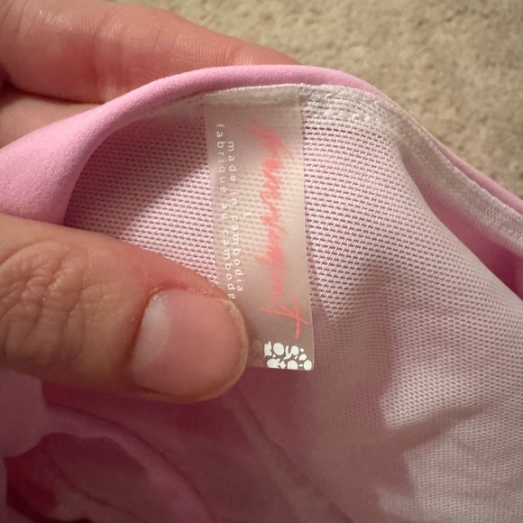 Free People Movement-Pink Righteous Runsie Cutout Criss Cross Workout Romper - Picture 9 of 9